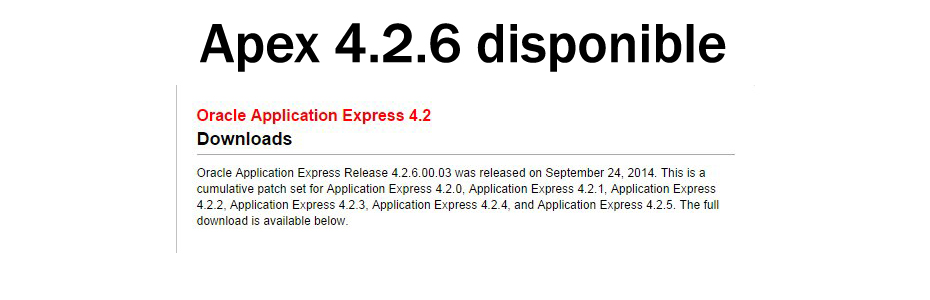 Oracle Application Express 4.2.6 disponible